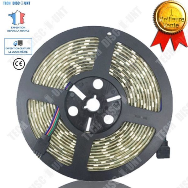 TD® LED-stribe med farvet blinklys, vandtæt multicolor strømforsyning, infrarød fjernbetjening, fleksibel belysning