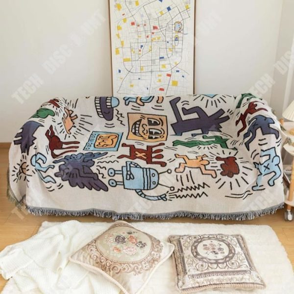 TD® Nordisk sofaovertræk sofaovertræk sofa håndklæde graffiti mestersofa unik tæppe dekorativt pynt