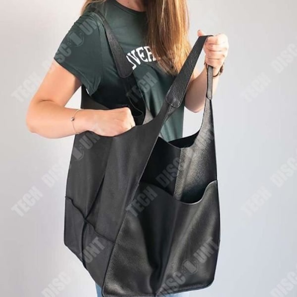 TD® Fashion Ryggsäck Ny Retro Enkel stor väska Mjukt läder Stor kapacitet En axel Bärbar hinktyp Tygväska