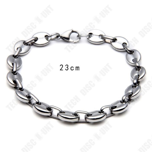 TD® Atmosfærisk smykker i rustfrit stål 9mm kaffebønne alt stål titanium spænde Armbånd halskæde smykkesæt til mænd