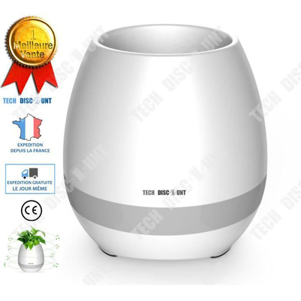 TD® Blomkruka inomhus utomhus vit musikalisk bluetooth-ljushögtalare nattlampa trådlös magisk smart multifunktion