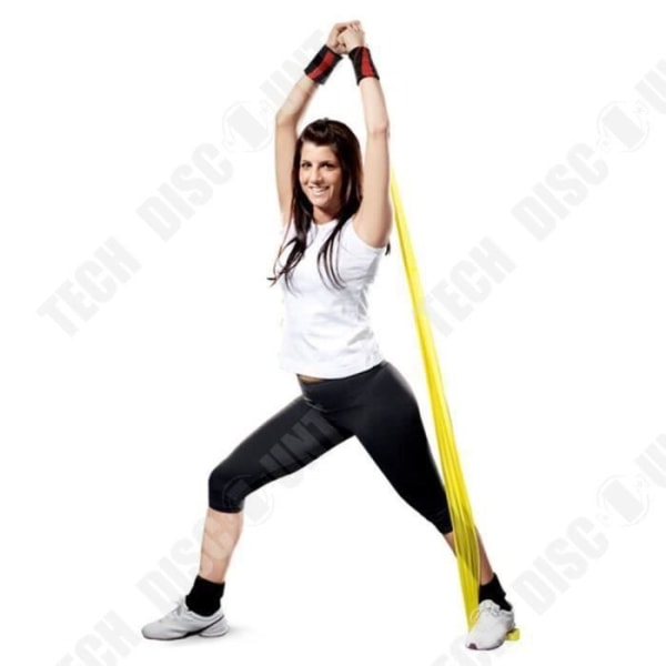 TD® Elastisk Modstandsbånd - Fitness Træningsudstyr til Fitness, Yoga, Crossfit Træning, Styrketræning Gul