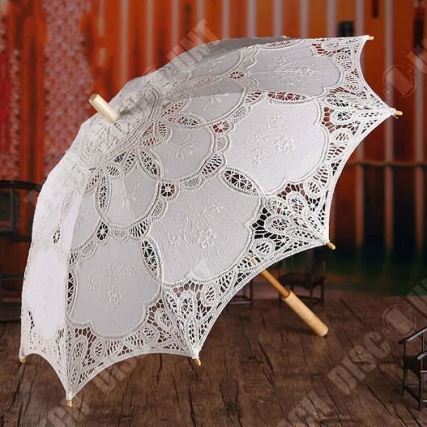 TD® Chic träparaply med handgjord spets för kvinnor - Modernt paraply för  bröllop och bröllopsinredning Vit 9413 | Fyndiq