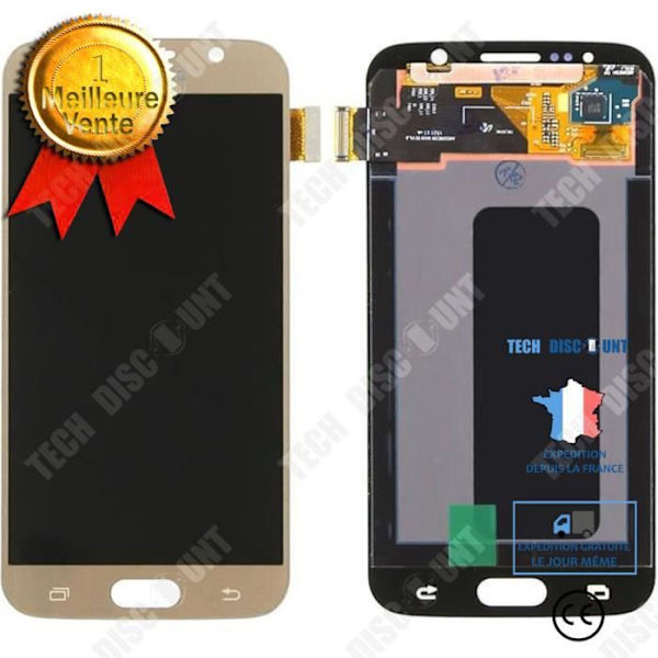 TD® Guld LCD berøringsskærm med komplet kit til Samsung Galaxy S6 G920 G920F G920A Skærmmontering