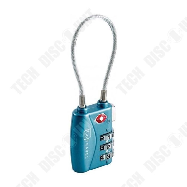 TD® Hänglås med TSA-kabel (360) blågrå storlek 10,2 cm - Resehänglås med kodlås och TSA-kabel