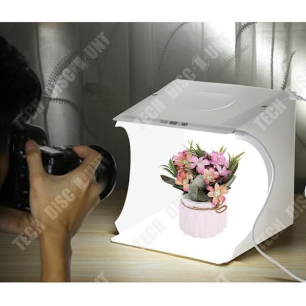 Studio fotobärbar - TD® - Mini 20cm - 40 LED - Fällbar - 5V/1A