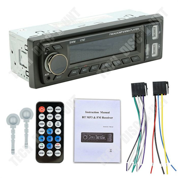 TD® Autoradio Bluetooth 12V MP3-afspiller smart bluetooth håndfri U-disk stik kort autoradio FM lydkvalitet uden tab.