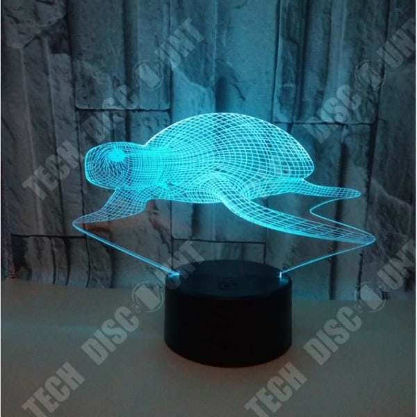 TD® Turtle 3D Night Light 3D Colorful Light Touch 3D LED visuellt ljus