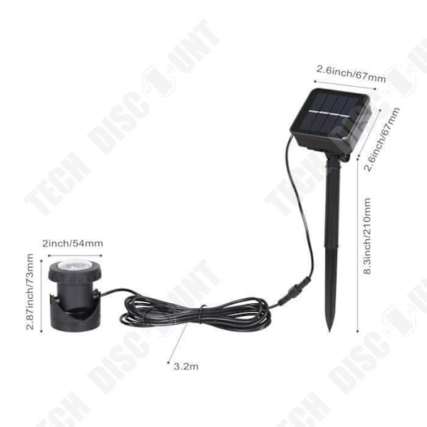 TD® Solar LED utomhusspotlight för trädgård, terrass, uteplats - Vattentät LED solcellslampa Justerbar färgbyte med sensor