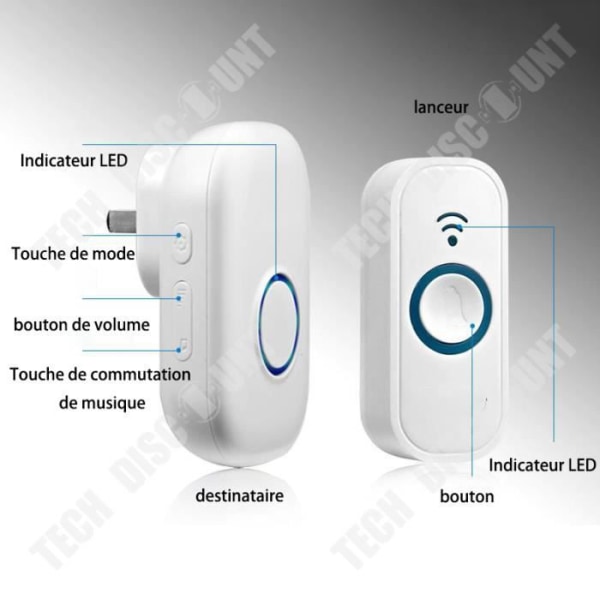 TD® Trådlös dörrklocka Smart hemdörrklocka Ny Dingdong fjärrstyrd dörrklocka