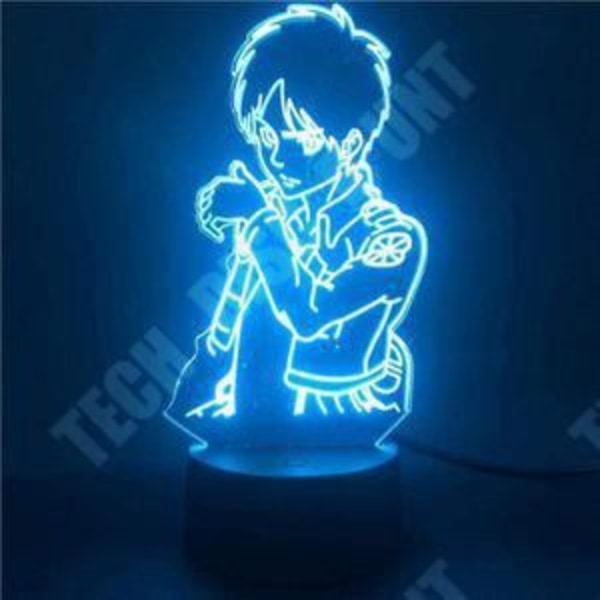 TD® GEZHF Attack on Titan Eren Anime 3D Nattljus 16 färger LED Touch Light Bordslampa Sovrumsljus Present till AM57