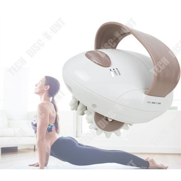 3D elektrisk massør - TD® - Amincissa - Anti-cellulite - Bærbar - Forbedrer blodcirkulationen vit + brun