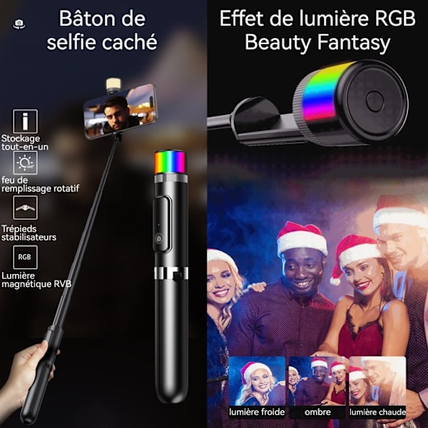 Selfie Tikku - TD® - Laajennettava Jalusta - Bluetooth 5.0 - LED-Valo - 360° Kierto