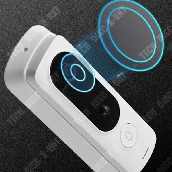 TD® Tuya trådløs video dørklokke 1080P WIFI smart intercom Tuya elektronisk øje uden hulboresning dør midt