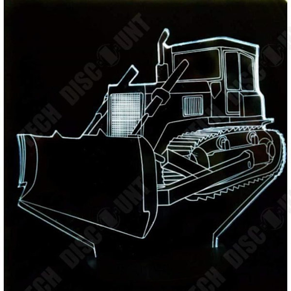 TD® Kosketusoptinen koristevalaisin, 7 väriä illuusio - bulldozer-malli - matala energiankulutus, USB-kaapeli 3 AAA-paristoa