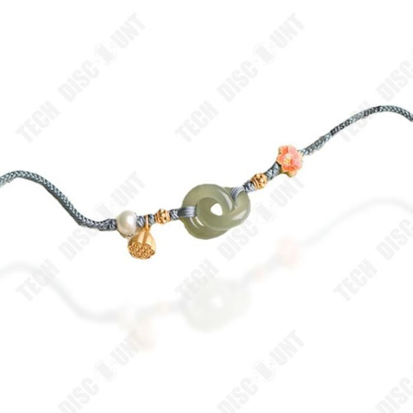 TD® DIY Interlocking Armband Dam Hetian Jade 12mm handrep Handflätat armband Enkel liten fräsch gåva från