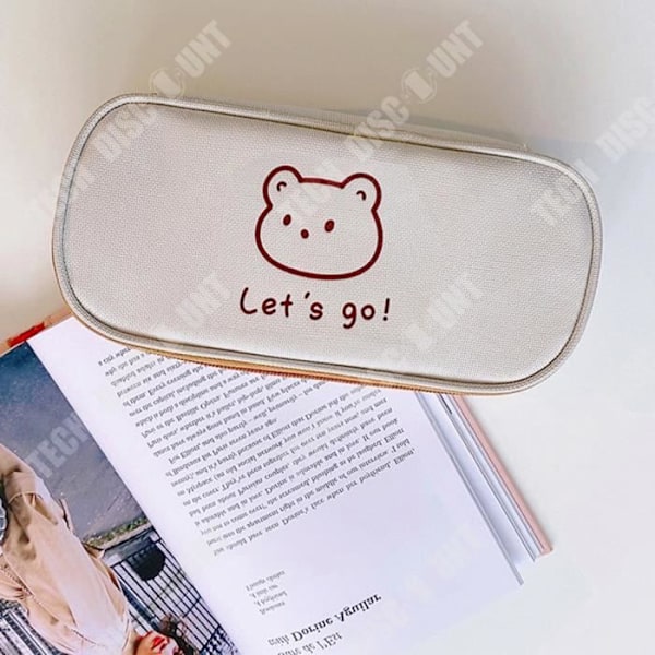TD® Stor kapacitet pencil case til studerende, simpelt pencil case, inderside ventilationsdesign, hjerteformet, kontorartikler, enkelt design boks