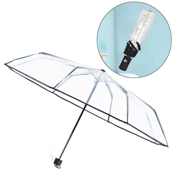 Transparent automatisk paraply TD® Diameter 98cm Design sammenklappelig Ramme af høj kvalitet