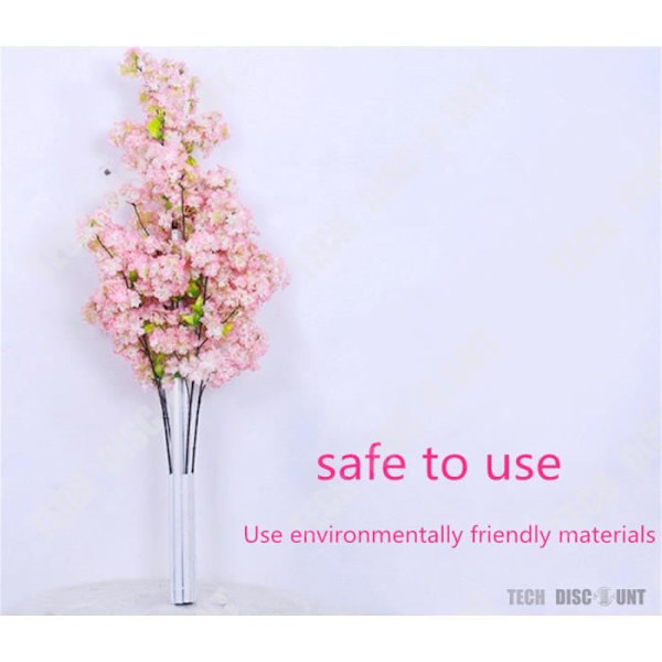 TD® kunstig kirsebærtræ rosa potte bryllup blomster gren plastik tør udendørs dekoration hjem fødselsdag japansk plante