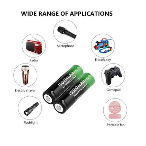 TD® Lot 4 Stykker Genopladeligt Batteri 5800mAh Li-ion 18650 3.7 V-Dobbel Port og dobbelt intelligent oplader POI181- Hurtig Opladning