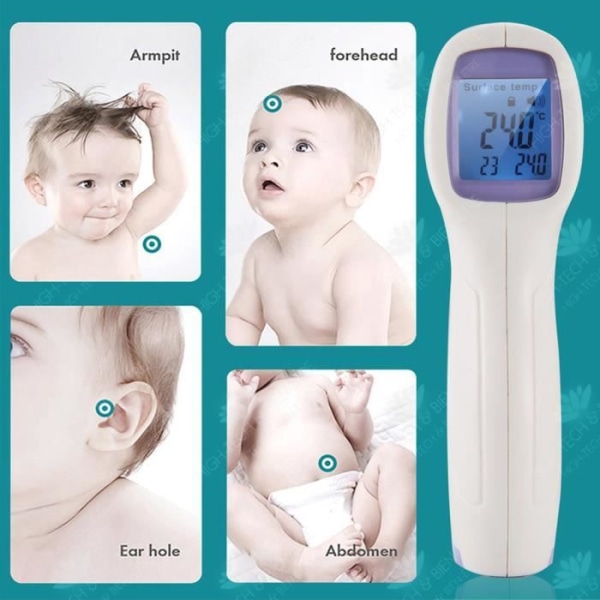 HTBE® Infraröd panntermometer Bärbar Beröringsfri Människokroppstemperaturtermometer Elektronisk termometer utan