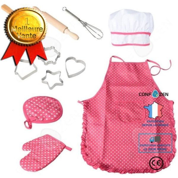 CONFO® Barnförkläde Bakverktyg för kakor, matlagningsredskap, köksleksaker, lekstuga, köksset