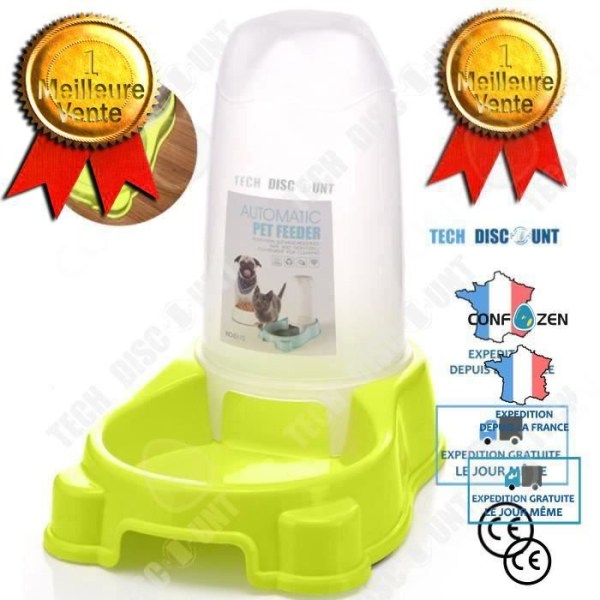 CONFO TD® kibble dispenser för katt hund medelstor skål husdjur halkfria resor kanin matskål foder