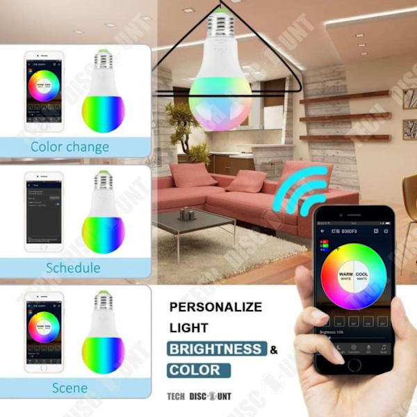 TD® Smart WiFi Glödlampa Färg Ändra röststyrning Fjärrkontroll