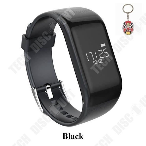 TD® Smart Watch Bluetooth-ur vandtæt IP67 Fitness armbånd med pulsmåler søvnovervågning farve sort