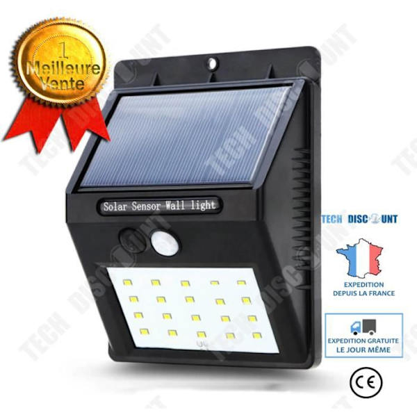 TD® utomhussolljus, [4-pack] 20 led vattentät utomhussolljus med rörelsesensor, soldriven utomhusbelysning