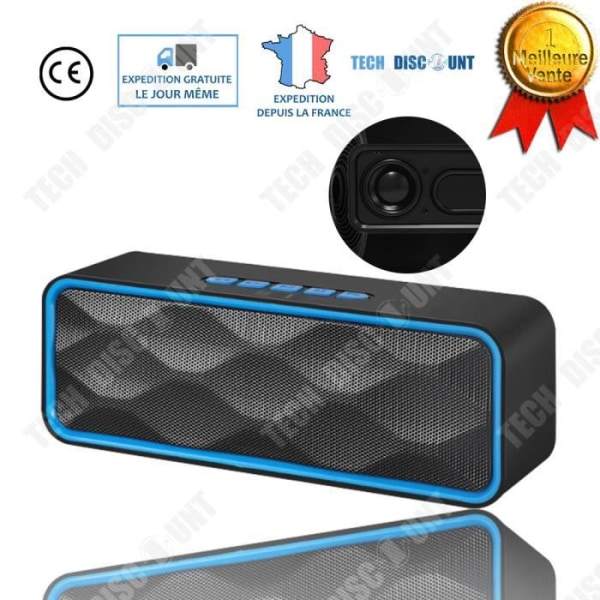 TD® Kannettavan bluetooth-kaiutin pc-auto iphone musta langaton hands-free musiikkilaitteet audio voimakas basso