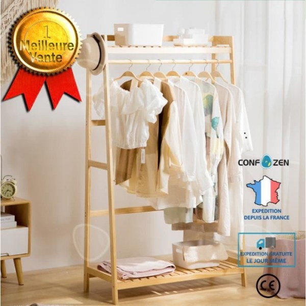 CONFO® klädhängare i massivt trä fristående hängare enkelrum enkel klädförvaring klädhängare i trä klädhängare i trä