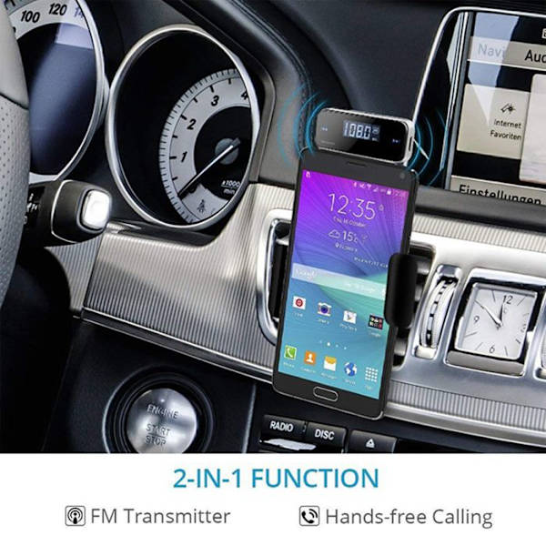 Trådlös FM-sändare Sändarjack Mini bilradio stöder handsfree-radiosamtal mikro usb-laddning