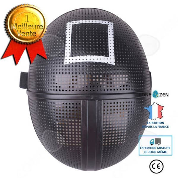 CONFO® Gaming Mask - Squid Game Perifert Management System - Svart - Halloween rekvisita Svart