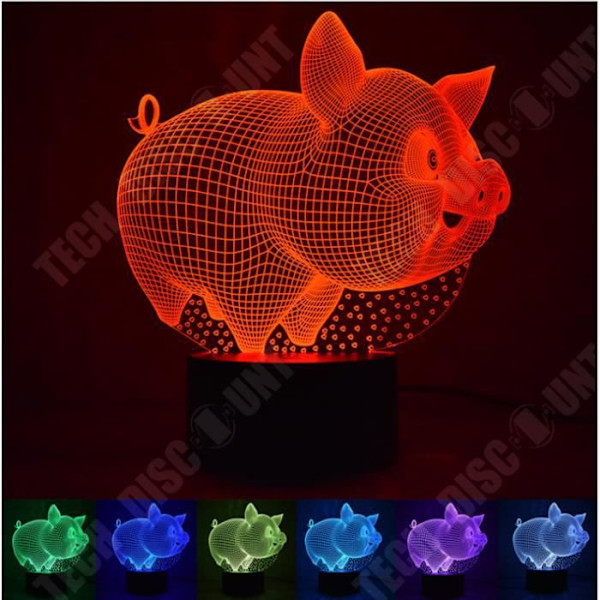 TD® 3D Nattelys med svinefedtsknap Vision LED-belysning
