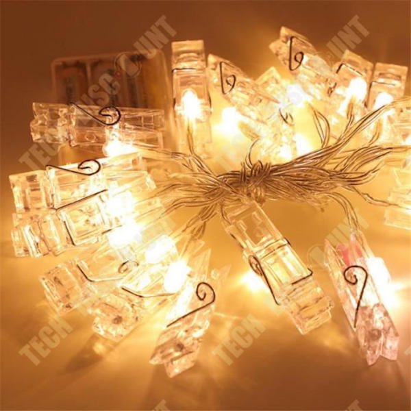 TD® Fotoklämma ljusslinga 20 led Batteridriven 2,2m