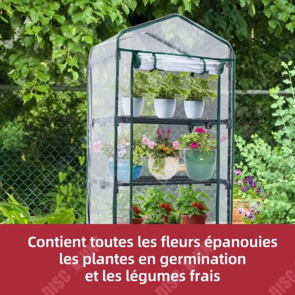 TD Greenhouse 69cm x 49cm x 158cm Garden Greenhouse PVC-plasttält med 4 våningshyllor Varje våning är 34cm hög