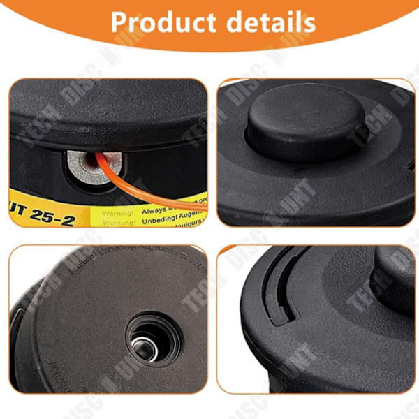 TD® 4 universelle græstrimmerhoveder Sort 12cm Klippehoved Græstrimmerhoved Saks Hoved Græs Skive Klippehoved
