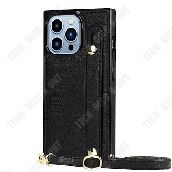 TD® Læderetui med lynlås til iPhone 14 PRO med solid og holdbar strop og støttefunktion