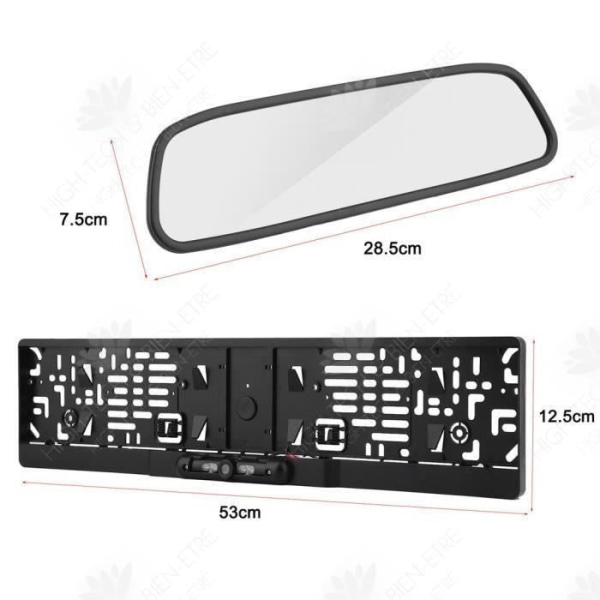 HTBE® 4,3 tommer automatisk bakspeil-display biltilbehør + bakoverkamera nattsyn speil 4,3 tommer uden f