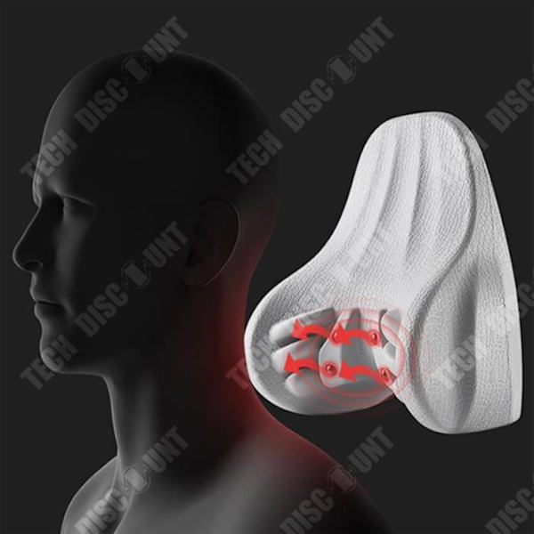 TD® Shiatsu-akupunktiomassagepatujohjaus tyyny, kannettava akupistekaulakipu, valkoinen ergonominen aikuisten niskatyyny.