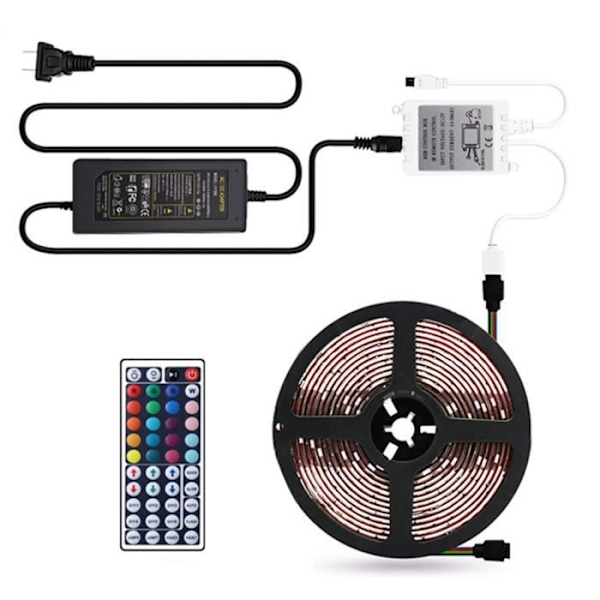 LED-strips - TD® - RGB - 5m - Flerfärgad - Fjärrkontroll inkluderad Flerfärgad
