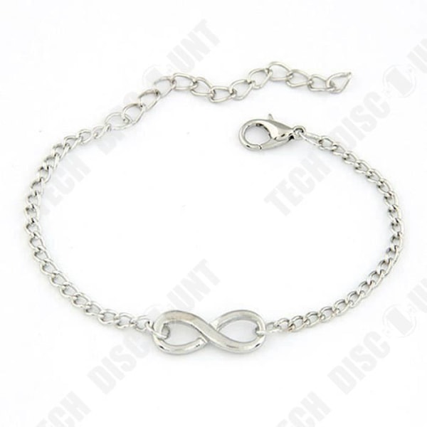 TD® justerbart silverpläterat armband med oändlighetsskylt för kvinnor gåva medelstora länkar Perfekt vardagspresent