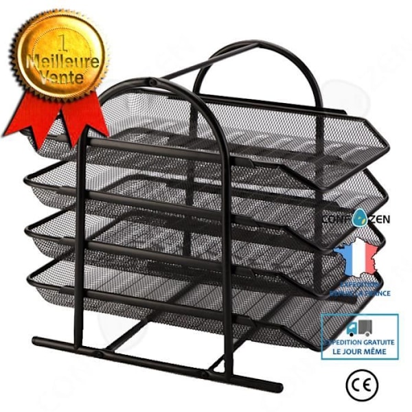 CONFO® A4 filopbevaringsboks skrivebordsfilbakke metalpapirvarer skrivebordsopbevaringsrack