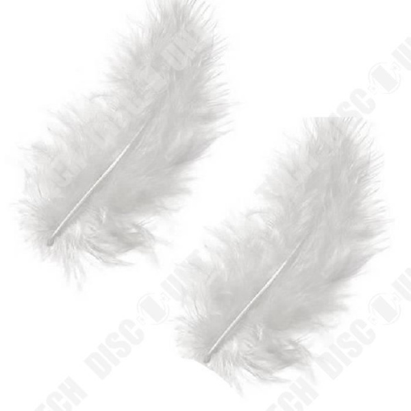 TD® 100 hvide fjer 8 cm - 10 cm - Håndlavede bryllupsfjer tilbehør smukt hvidt