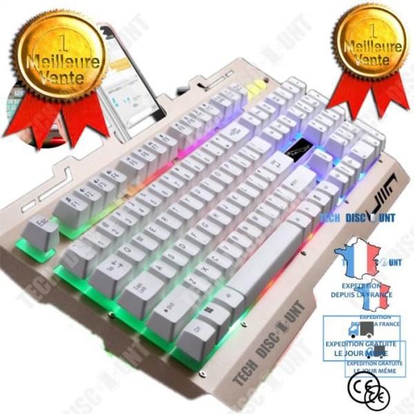 Clavier mekanisk TD® Belyst Kablet Forbindelse USB Baggrundsbelyst Bærbar