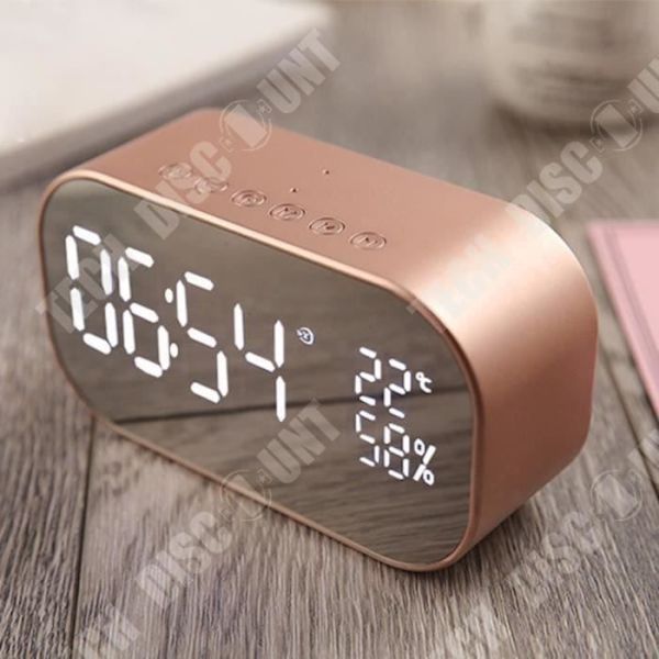 TD® Double Président Miroir Højttaler Bluetooth FM Ur Højttaler Musik Bluetooth