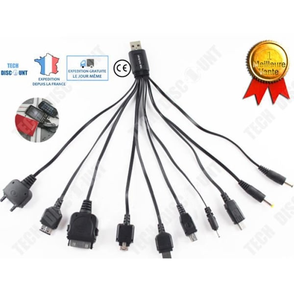 10 in 1 universaali latauskaapeli, joustavat USB-pikataujoitusliittimet älypuhelimelle, monikanavainen yhteensopiva