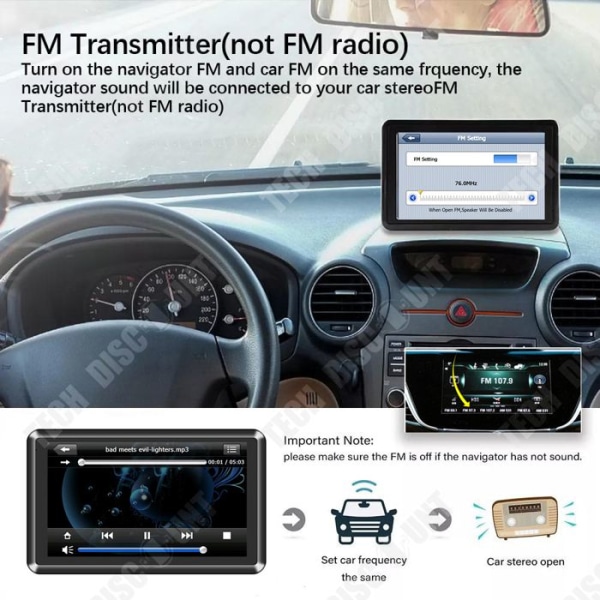 TD® Car Navigation 8G Stor kapacitet 5 tums bil GPS HD Navigation Röst Bärbar Navigation Pekskärmsnavigering