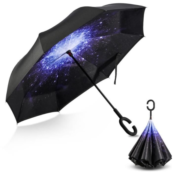 Inverterat vindtätt dubbellager UV-skydd Inverterade hopfällbara regnparaplyer